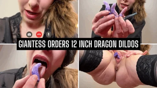 Cat On Show - Giantess orders 12 inch Dragon Dildos