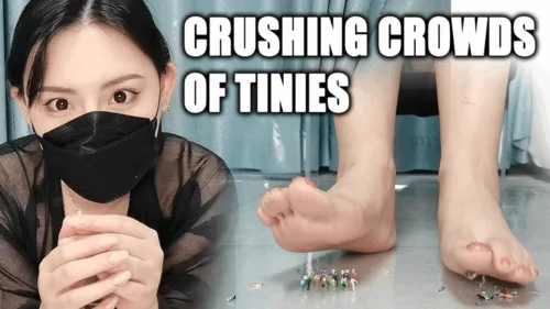 Giantess And Tiny - Goddess crushes a crowd of tiny men