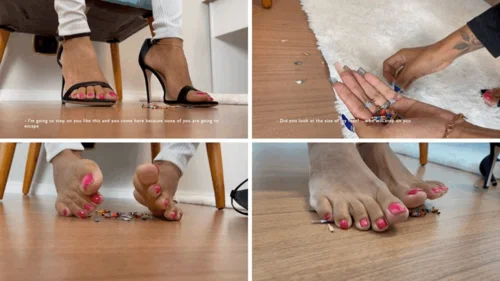 Giant Brazilian Women - Stepping on several tiny