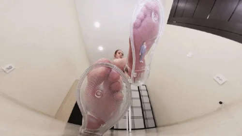 Under Giantess Soles - Aspasia - transparent sandals VR 360 5,7K