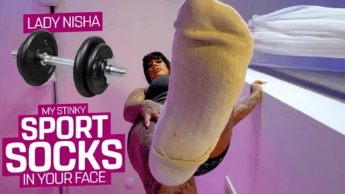 Femdomsquad Video Store - You will now get my stinky sports socks in your miserable face! ( Giantess Feet &amp; Socke with Lady Nisha ) - FULL HD wmv