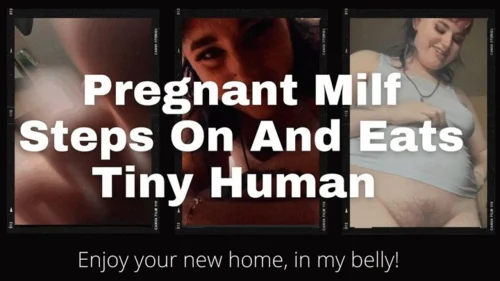 Thehairygiantess - Pregnant MILF Vores The Tiny Intruder- 4k HD