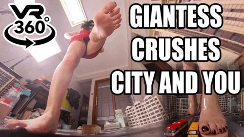 Giantess And Tiny - VR360 Asian Giantess destroys your city - Part 2