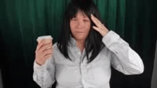 Deanna's Clip Store - Businesswoman Rapid Growth from Coffee! Button Down shirt and Bra Destruction MP4 480 LOW RES