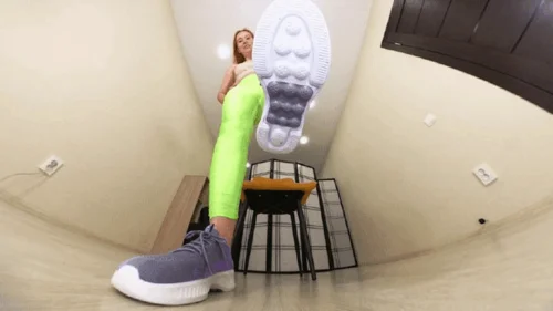 Under Giantess Soles - Tiffany - purple sneakers VR 360 6K