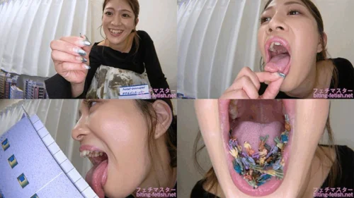 Japanese Asian Biting Mouth Fetish - Minaho Ariga - Giantess Cute girl Minaho's innocent destruction of the city part1 - 1080p