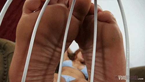 Oralvore - Tanya in, Caged Bliss (50% feet and 50% vore) Giantess Vore