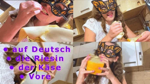 Cheese Queen Malaya Darcie - Riesin isst ihren Nachbarn VORE auf Deutsch