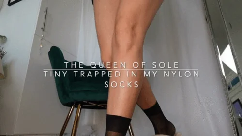 Thequeenofsole - A tiny trapped in My nylon socks