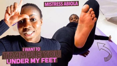 Femdomsquad Video Store - I want to crush him under my big feet today ( Giantress and Shrinking Fetish with Ebony MIstress Abiola ) - 4K UHD MP4
