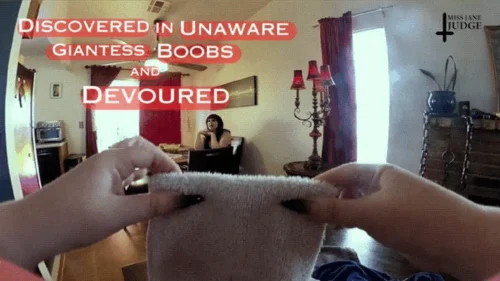 Science Friction - Discovered in Unaware Giantess Boobs and Devoured - HD - featuring Megan Daw and Jane Judge, in a casual unaware giantess fantasy where you're stuck in Megan's massive tits, with vore, drool, JOI, and a warm wet end in bbw mouth on Science Friction