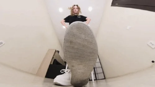 Under Giantess Soles - Alexis - white sneakers VR 360 5,7K