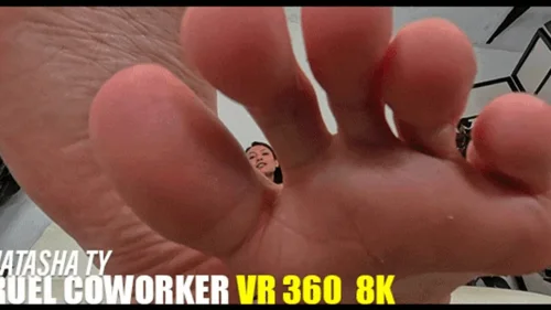 Bratty Foot Girls - Natasha Ty - My Cruel Giantess Coworker - VR 360
