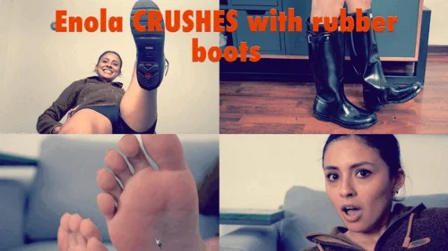 Rise Of The Giantess - Enola Crushes with Rubber Boots 4k