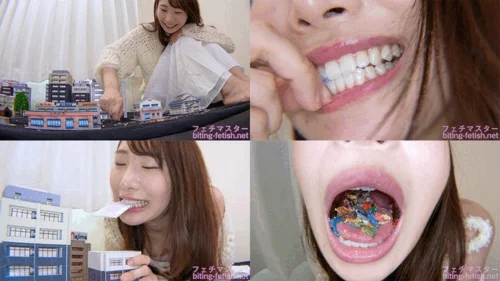 Japanese Asian Biting Mouth Fetish - Kiyoka Igarashi - Giantess Cute girl Kiyoka's innocent destruction of the city part1 - 1080p