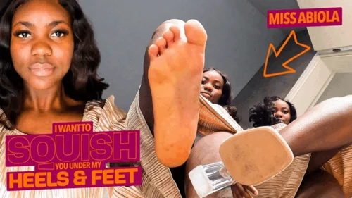 Femdomsquad Video Store - I will squish you under my heels and bare feet ( Giantess and Shrinking Fetish with Miss Abiola ) - 4K UHD MP4