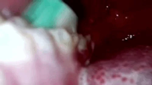 Mxdominionakacrushgoddess Clips - Teenie in Giantess Huge Mouth as she Brushes her Huge Teeth POV 1080 smaller