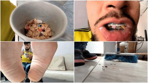 Matheus Oliveira - unaware giant eats and sits on tiny people
