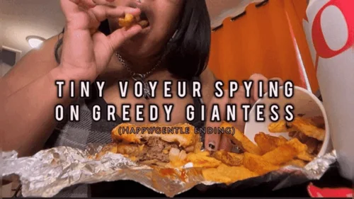 Lilithisfat Giantess Femdom World - Tiny Voyeur Caught Spying on Greedy Giantess (GOOD ENDING!)