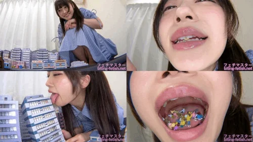 Japanese Asian Biting Mouth Fetish - Ichika Kasagi - Giantess Cute girl Ichika's innocent destruction of the city part1 - 1080p