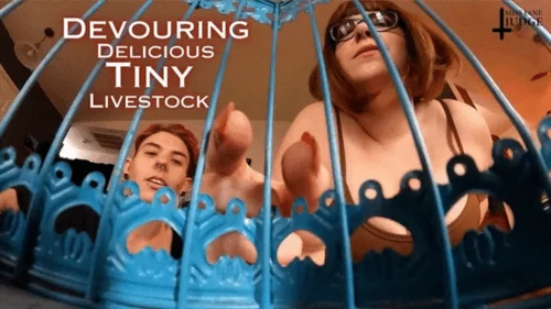 Science Friction - Devouring Delicious Tiny Livestock - HD - featuring Kane Fawkes and Jane Judge, in this hungry giantess and giant vore video with tinies kept in cages and fattened up for months before being seasoned and prepped to cook and then swallowed raw, as your