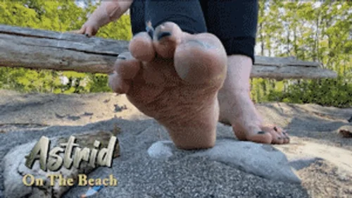 Canadian And Asian Giantess Fantasy - Astrid On The Beach - HD 1080p Version - A Barefoot Gamer Girl Torments Micro People In The Sand At Her Feet