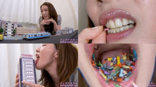 Japanese Asian Biting Mouth Fetish - Sara Ito - Giantess Cute girl Sara's innocent destruction of the city part1 - 1080p
