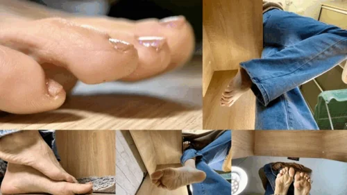 Goddess Gwendolyn - Unaware Giantess is reading a book while a tiny man is watching her under the table