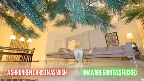 Baddiebabydollx - A Shrunken Christmas Wish - Unaware Giantess Fucked