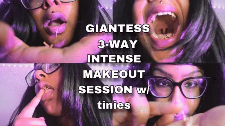 Lilithisfat Giantess Femdom World - Vore-ny Giantess 3-Way Makeout Session with tinies