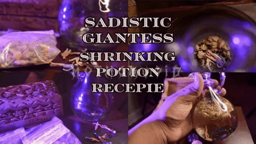 Lilithisfat Giantess Femdom World - Giantess Mixes Tinies into Shrinking Potion