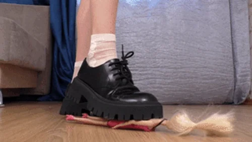 Furious Girls - Tall college girl in balenciaga loafer shoes destroys a doll, fc317h 720p