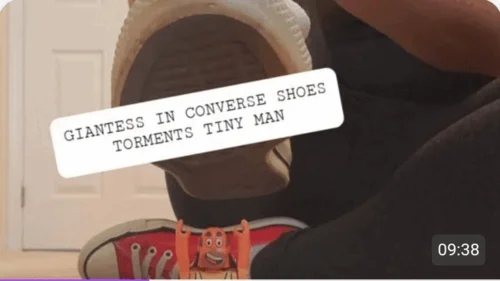 Alleria Mystic - Giantess in Converse Shoes Torments Tiny Man
