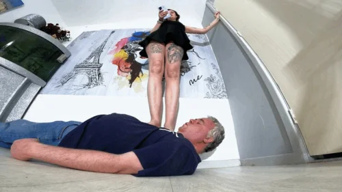 Amy Squirrel - Little Black Dress & Bare Foot Trample FLOOR CAM (4K)