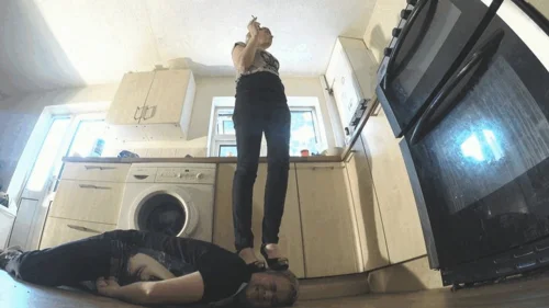 C H E L S E A - Trampled By Chelsea In Her Black Patent Platform Mary Jane High Heels FLOOR CAM (4K)