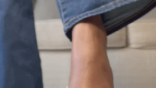 The Goddess Nubia - Ebony giantess feet in clear heels