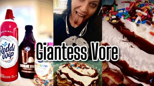 Vixies Fantasies - Tiny Man eats pancakes from inside my GIANT mouth!