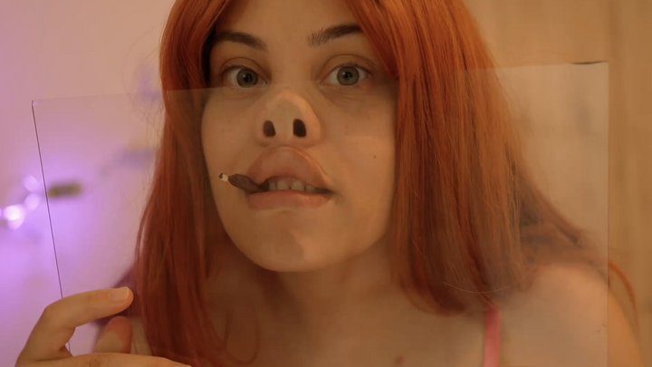 Amayamori - Giantess stepsister pushes tiny stepbrother to glass window and sucks it like a candy and plays with it. giantess stepsister then does a pig nose fetish on the glass window and presses her face to the glass and makes funny faces. then spits on the